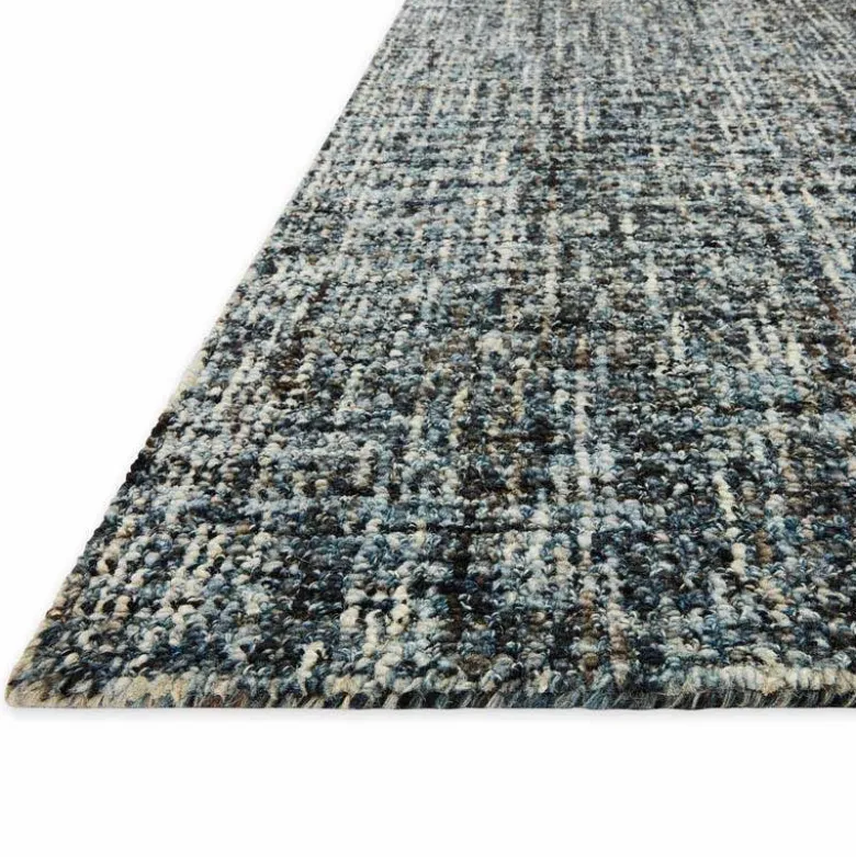 Mosaic Hand-Tufted Wool Rug, 5' x 8' (denim/charcoal)