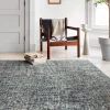 Mosaic Hand-Tufted Wool Rug, 8' x 10' - Denim/Charcoal