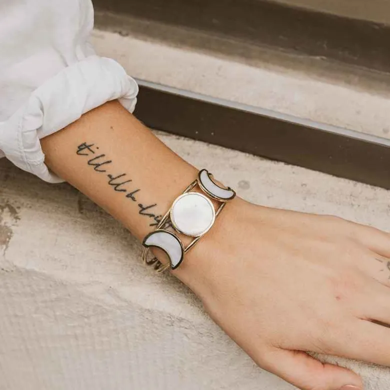 Mother of Pearl Moon Phase Cuff Bracelet