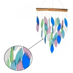 Mountain Ridge Glass Waterfall Chime on Driftwood