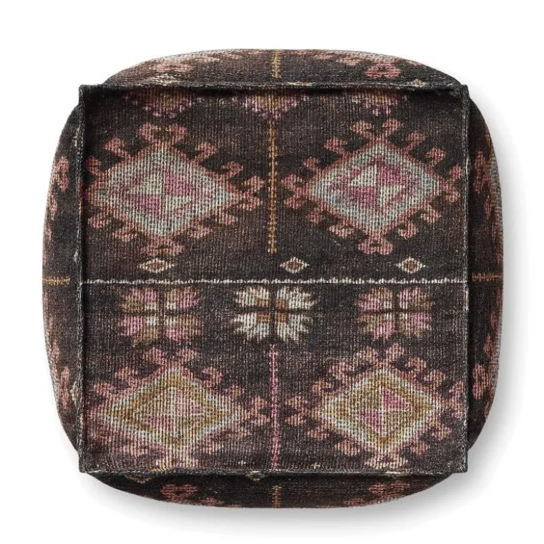 Multi Black and Pink Pouf