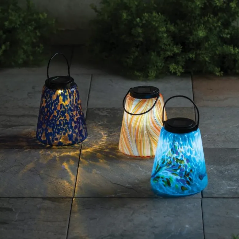 Murano Hanging Solar Lantern - Blue
