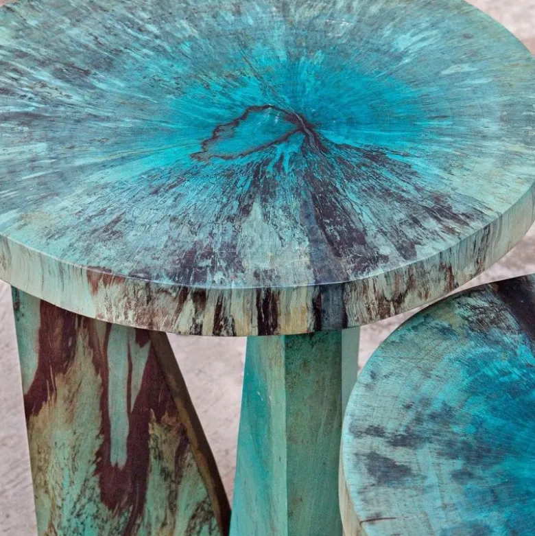 Nadette Aqua Nesting Tables, Set of 2
