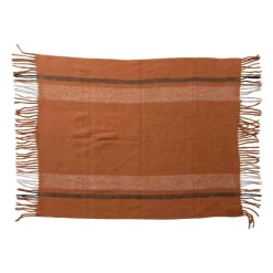New Zealand Wool and Brushed Acrylic Fringe Throw