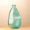 Oblong Recycled Glass Balloon Vase, 14" - Aqua