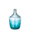 Ocean Blue Recycled Glass Vase, Short