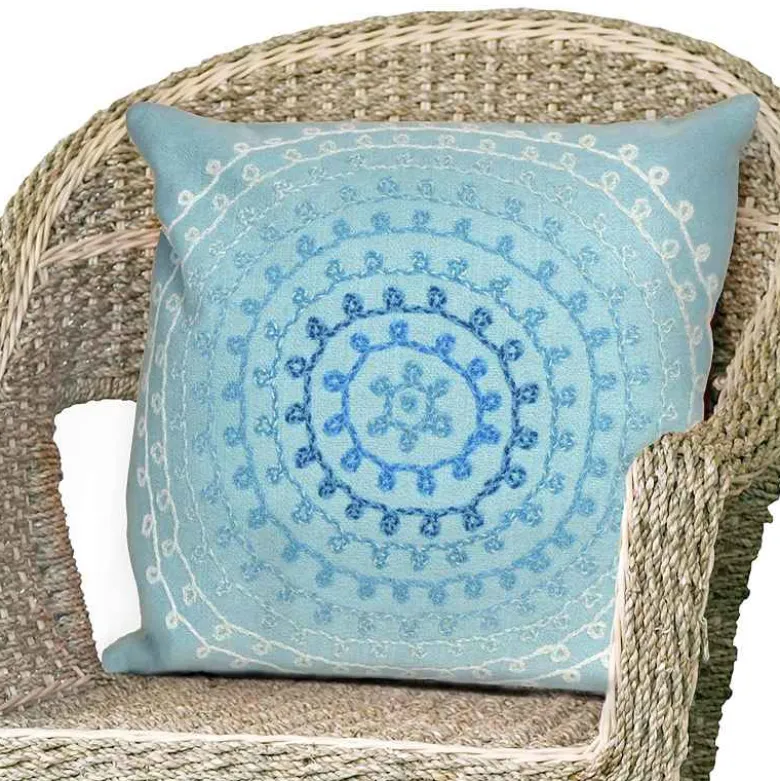 Ombre Threads Indoor/Outdoor Pillow, 20"Sq. - Aqua