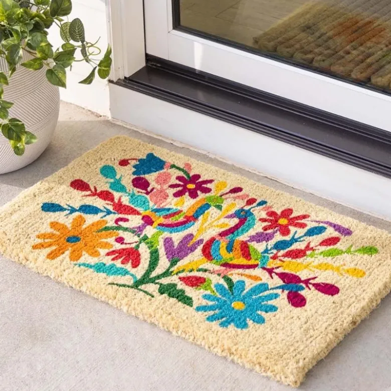 Otomi Mexican Peacock Coir Doormat