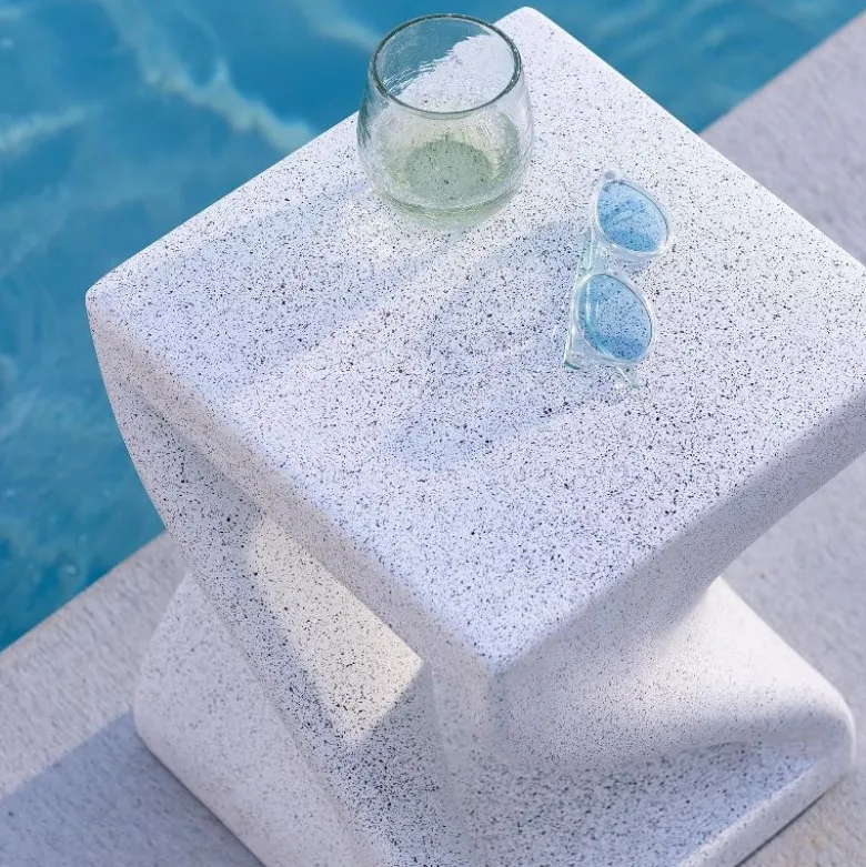 Outdoor White Twist Side Table
