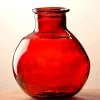 Oval Recycled Glass Balloon Vase, 12" - Red