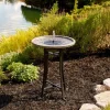 Perello IntelliSOLAR Light Cement Birdbath with Remote