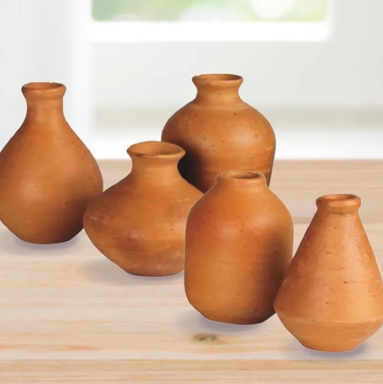 Petite Terracotta Vases, Set of 5