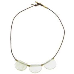 Playa Glass Drop Brass Necklace