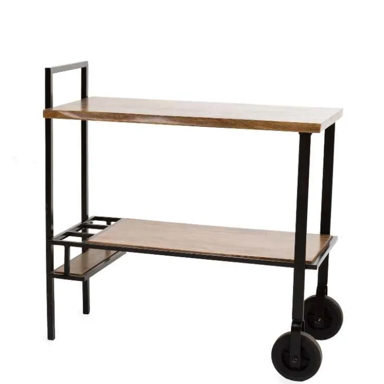 Reclaimed Live-Edge Wood Bar Cart