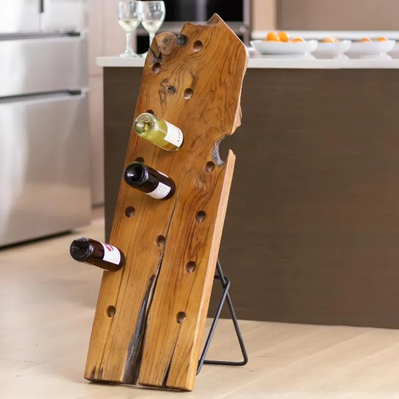 Reclaimed Teak Wood Wine Rack