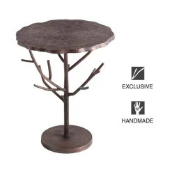 Recycled Metal Branch Side Table - Bronze