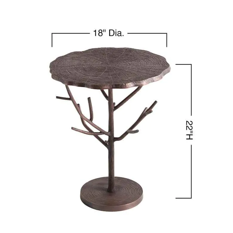 Recycled Metal Branch Side Table - Bronze