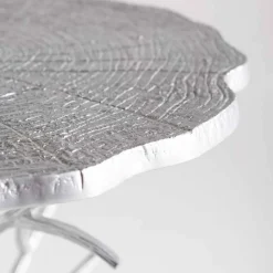 Recycled Metal Branch Side Table - Silver