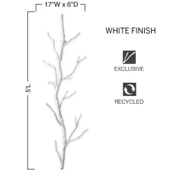 Recycled Metal Branch Wall Rack, 5' - White