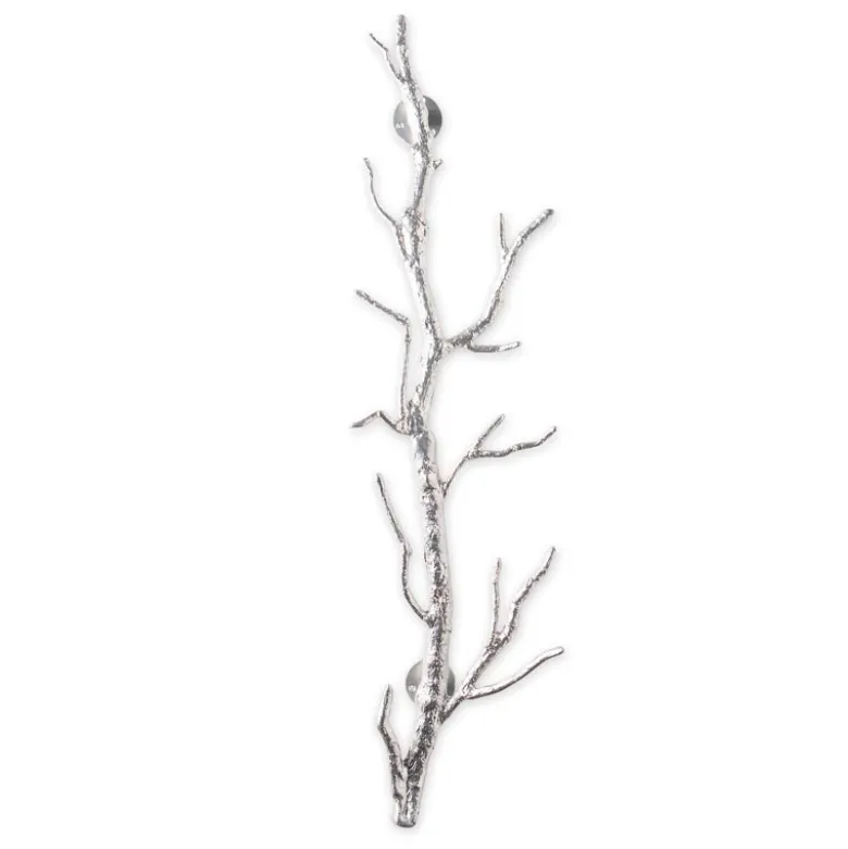 Recycled Metal Branch Wall Rack, 3' - Silver