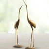 Recycled Metal Crane Sculptures