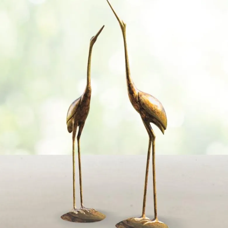 Recycled Metal Crane Sculptures