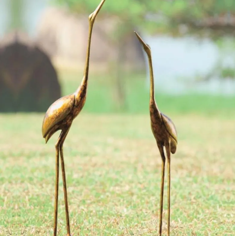 Recycled Metal Crane Sculptures