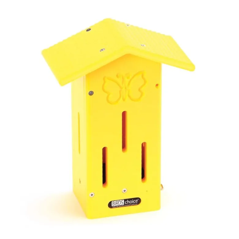 Recycled Plastic Yellow Butterfly House, Pole Mounted