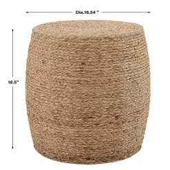 Resort Straw Wrap Accent Stool