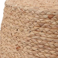 Resort Straw Wrap Accent Stool