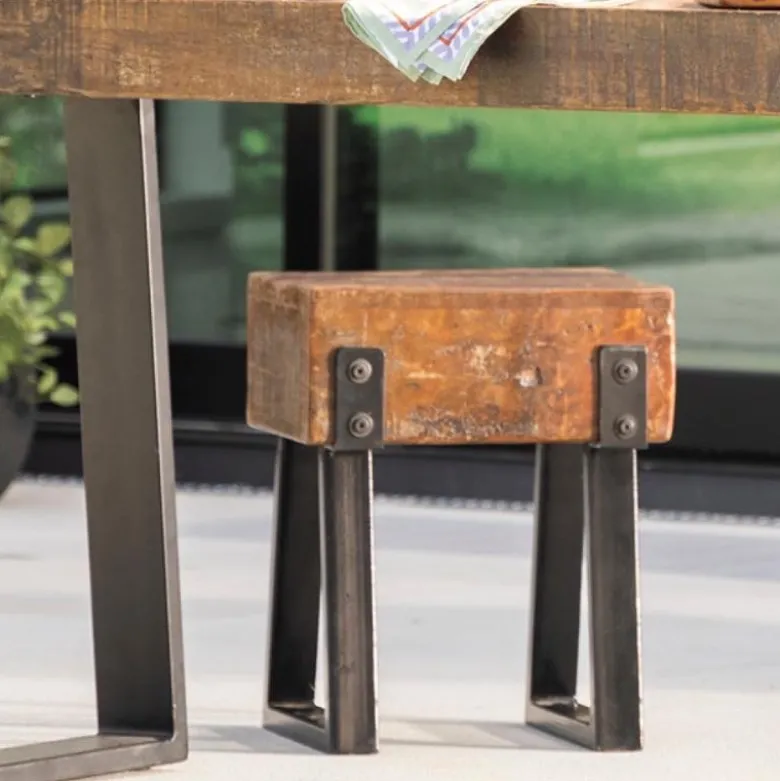 Richland Indoor/Outdoor Reclaimed Wood Stool/Side Table