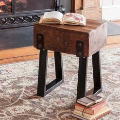 Richland Indoor/Outdoor Reclaimed Wood Stool/Side Table