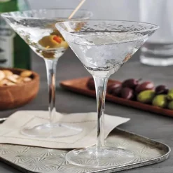 Serapha Triangle Martini Glasses, Set of 4