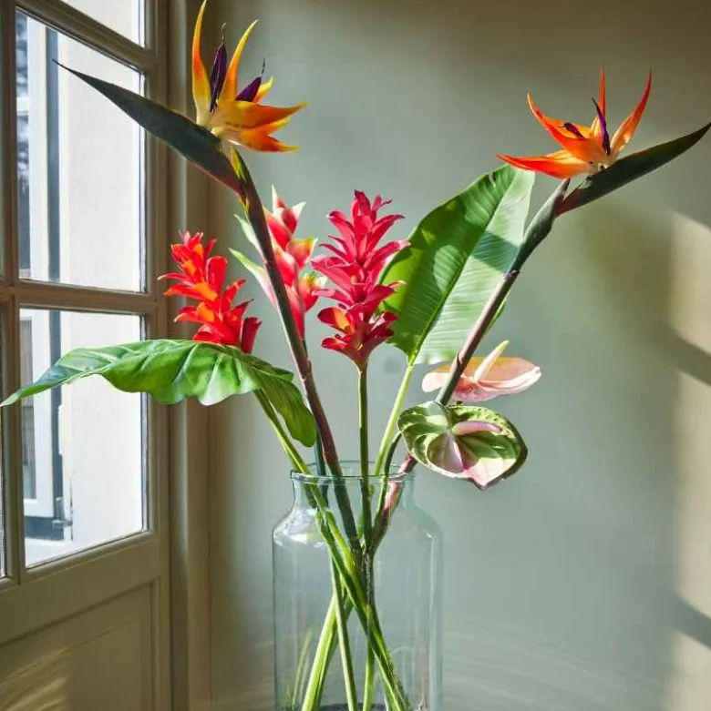 Set of 2 Bird of Paradise Faux Blooms