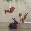 Set of 3 3D Woodcut Decorations - Fox, Bunny, Dove