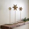 Set of 3 Metal Stars on Marble Bases