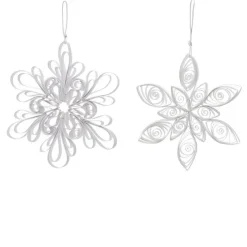 Set of 2 Paper Flower Ornaments, 4
