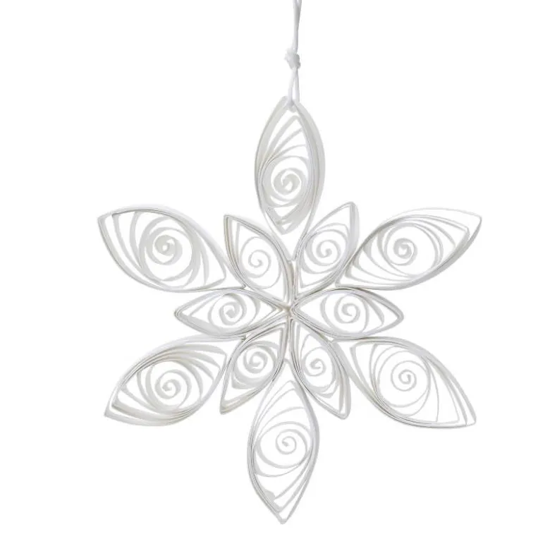 Set of 2 Paper Flower Ornaments, 4" dia.