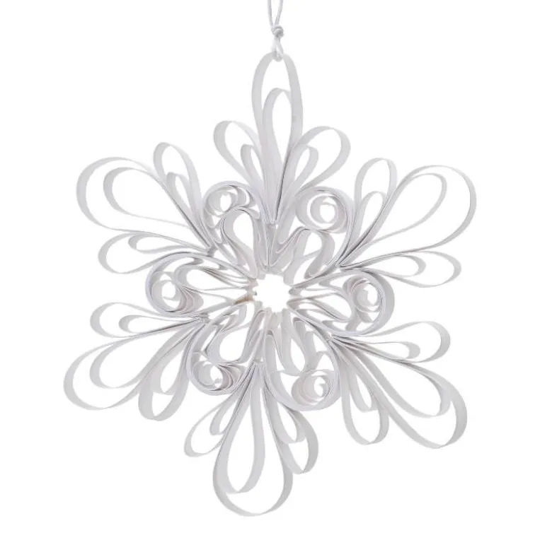 Set of 2 Paper Flower Ornaments, 4" dia.