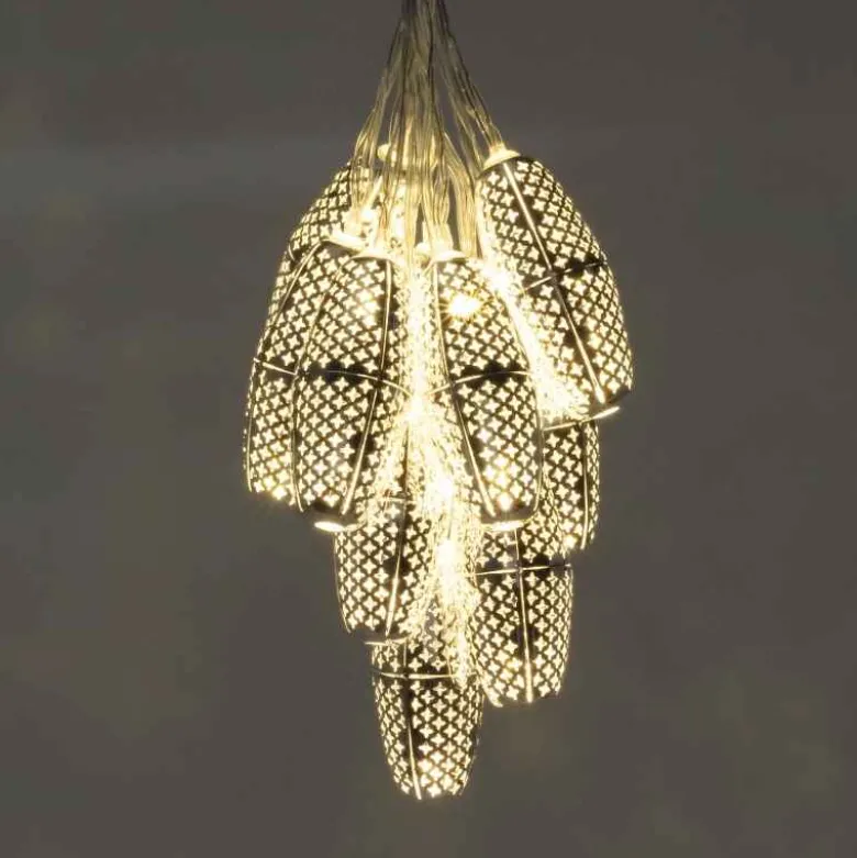 Silver Metallic Marrakesh Star Solar String Lights, 10 pc.