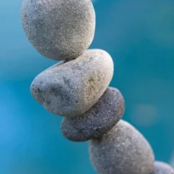 Small River Stone Oval Garden Sculpture on Stand