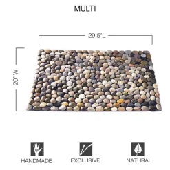 Smooth River Rock Stone Floor Mat, Indoor/ Outdoor - Multi