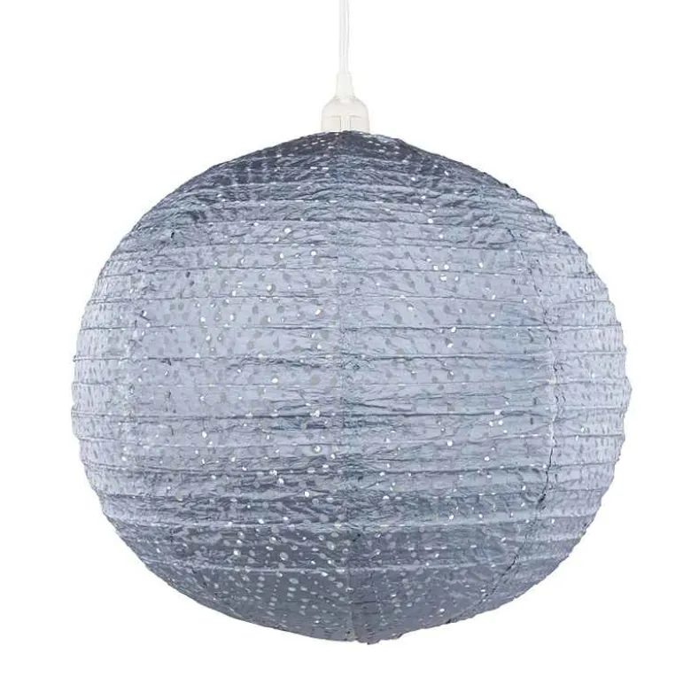 Soji Stella Nova Boho Indoor/Outdoor Tyvek Pendant Lamp, 18" (blue)