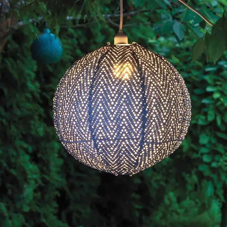 Soji Stella Nova Boho Indoor/Outdoor Tyvek Pendant Lamp, 18" (blue)