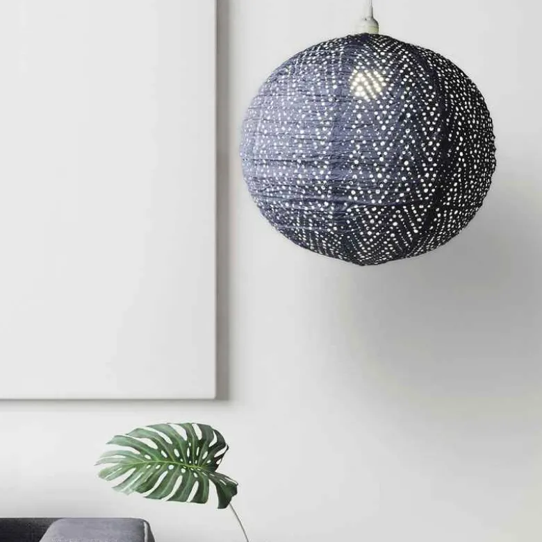 Soji Stella Nova Boho Indoor/Outdoor Tyvek Pendant Lamp, 18" (blue)