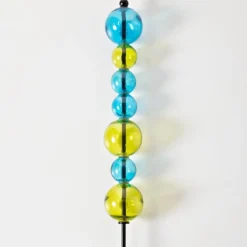 Stacking Glass Orbs Stake (turquoise and green)