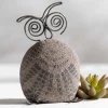 Stenciled Owl Riverstone Critter