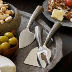 Stone Faux Bois Cheese Knife Gift, Set of 3