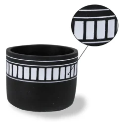 Striped Band Cement Cachepot, Set of 3