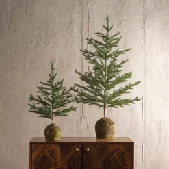 Tabletop Tree with Weighted Moss Ball Base, 23"H
